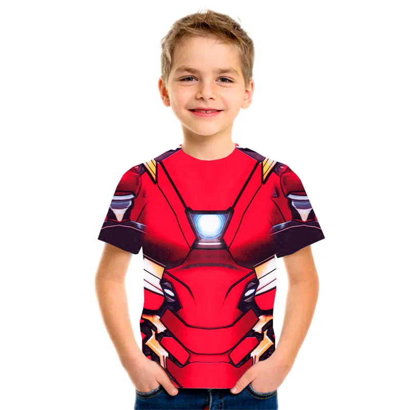 New boys Comic Superhero Compression kids Shirt Captain America Iron man Fit Tight Bodybuilding children T Shirt