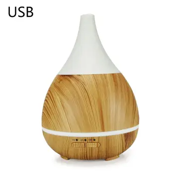 

250ml 5V USB Wood Grain Ultrasonic Air Humidifier Onion Shaped Essential Oil Aromatherapy Mist Diffuser with Night Light