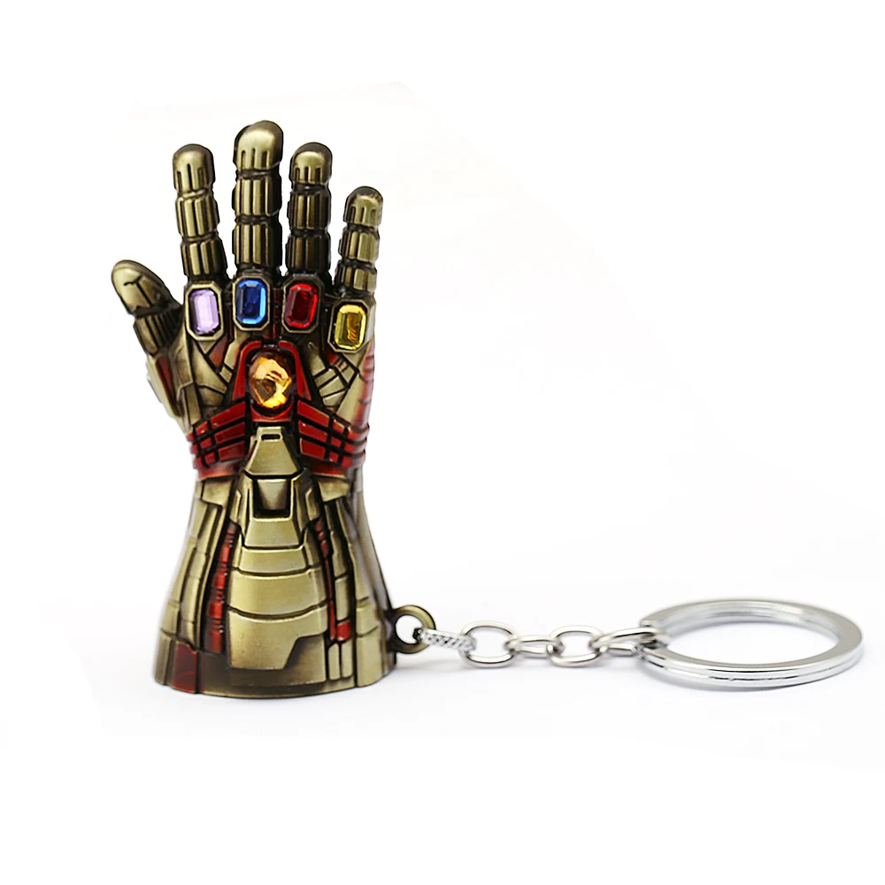 Новинка! Одежда с изображением Мстителей перчатка Халка брелок Marvel завершающей бесконечное Мощность перчатку брелки для ключей металлический кулон ювелирные изделия llaveros