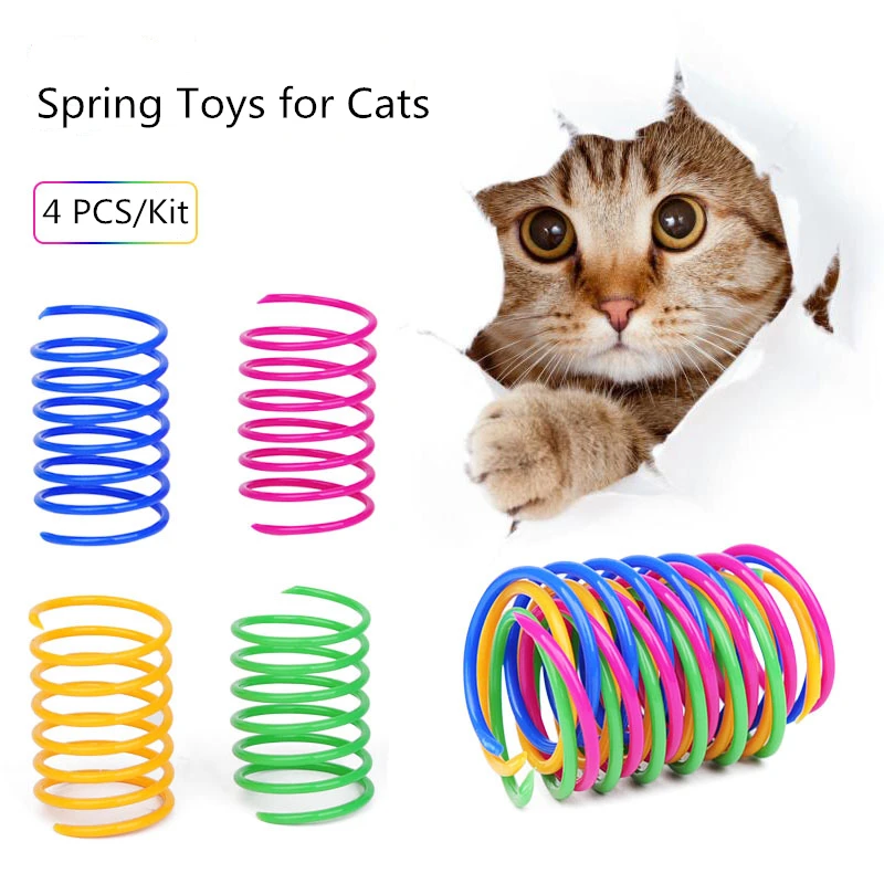 

Cute Cat Toys Interactive 4 Colors Spring Toys Katten Speelgoed Pet Toys Cat Toy Lot Pet Products