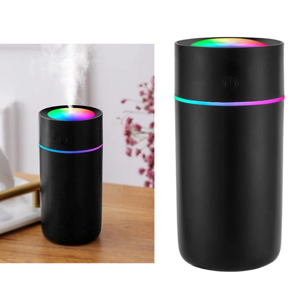 Portable 320ml Cylindrical Air Humidifier Mini USB Ultrasonic Home Car Nano Mist Maker Diffuser Air Purifier with Romantic Light