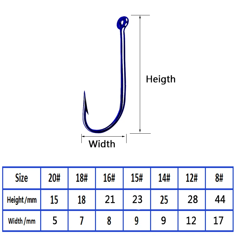 Simpleyi 50pcs/lot Blue Fishing Hooks Fishing Tackle Durable Fishhooks Carp Barbed Hook Ocean River Lake Size8-20 Bait Lure Simpleyi 50pcs/lot Blue Fishing Hooks Fishing Tackle Durable Fishhooks Carp Barbed Hook Ocean River Lake Size8-20 Bait Lure