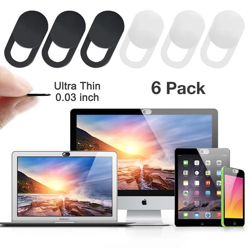

6 Pack Ultra Thin WebCam Cover Shutter Magnet Slider for Macbook Pro IPhone Laptops Computer Camera Cover Lens Web Cam Sticker