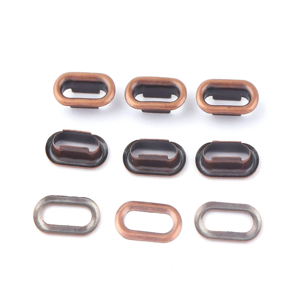 10mm Silver Metal Eyelets Grommets with Washers Grommets Rivet Purse Oval Eyelets for Webbing Canvas Clothes Leather Craft Shoes