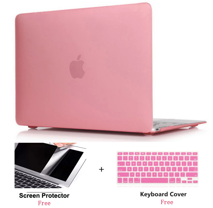 Pink Матовый жесткий чехол для ноутбука, защитный чехол для Macbook Air Pro с retina Touch Bar 11 12 13,3 15 дюймов - Цвет: Pink