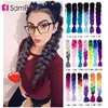 SAMBRAID 24 Inch Ombre Synthetic Hair Jumbo Braiding Hair For Jumbo Braids 100g/Pack Crochet Braids False Hair Extensions ► Photo 1/6