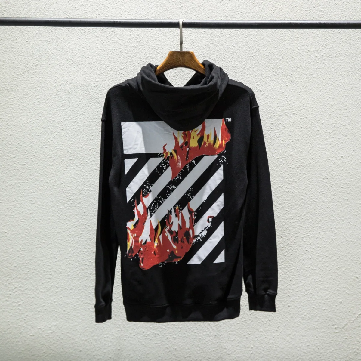 Горячая весна осень 19ss off-white пламя печати уличная Мужская толстовка wo
