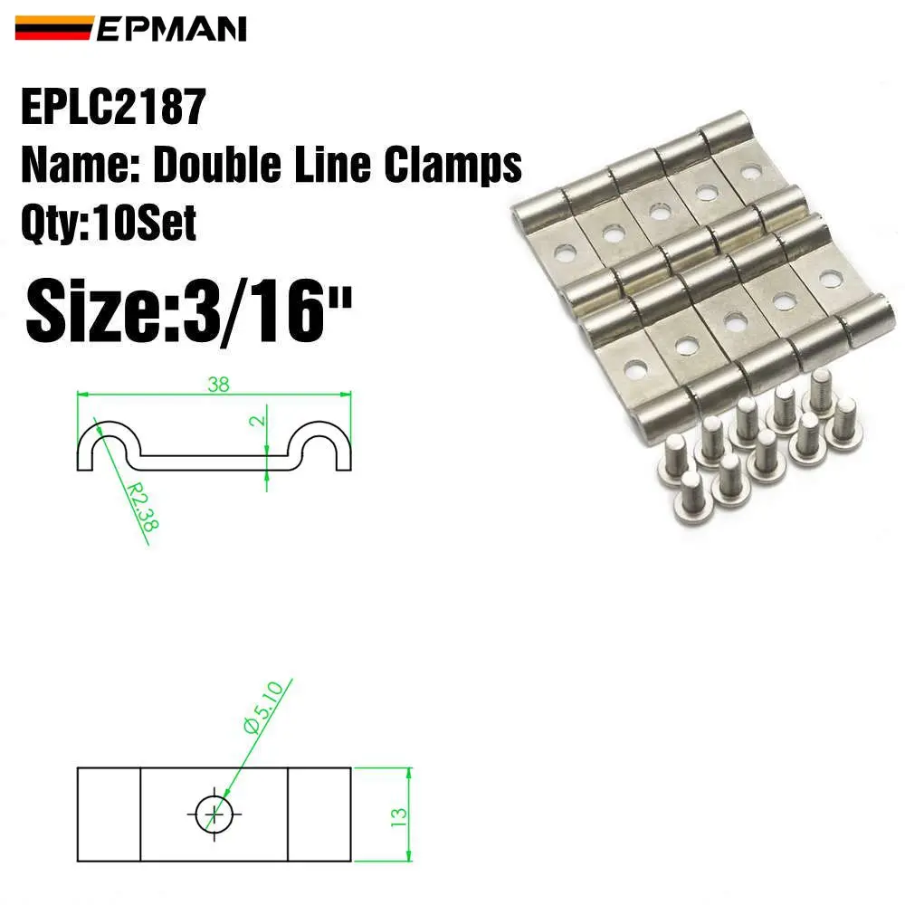 EPMAN SS двойной топливной и тормозной Линии Зажим пакет из 10 модифицированных подходит для топлива, воздуха, электрических, тормоза, линии EPLC2187