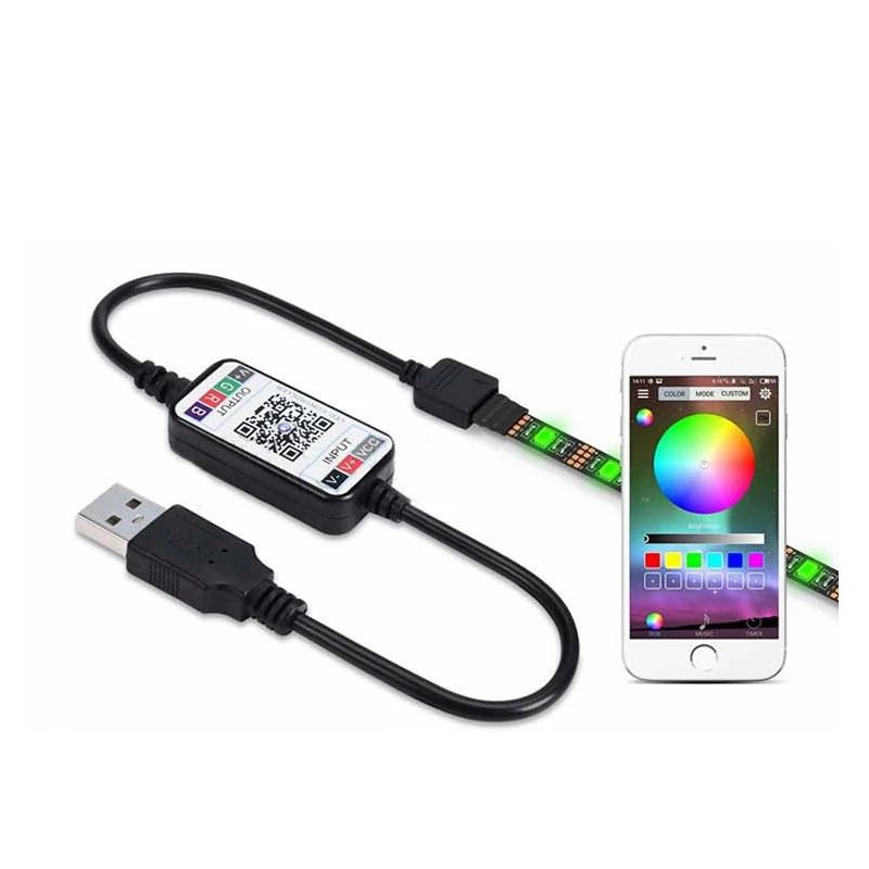5-24v Мобильный Bluetooth APP RGB светодиодный светильник умный регулятор регулировки Питание от USB