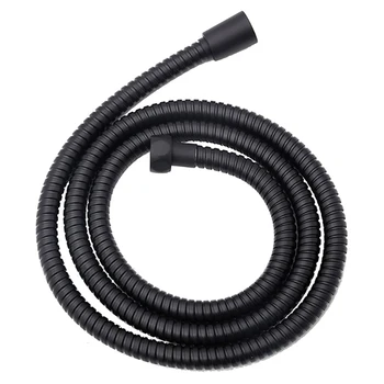 

Black Shower Hose 150Cm Stainless Steel Shower Tube Flexible Gold Bathroom Hose Plumbing Glossy
