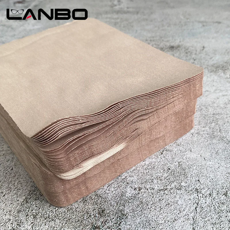 LANBO 갈색 안경 청소 천, 안경 액세서리, 마이크로 화이버 천, 카메라 렌즈 청소, 175mm X 145mm, 100 개