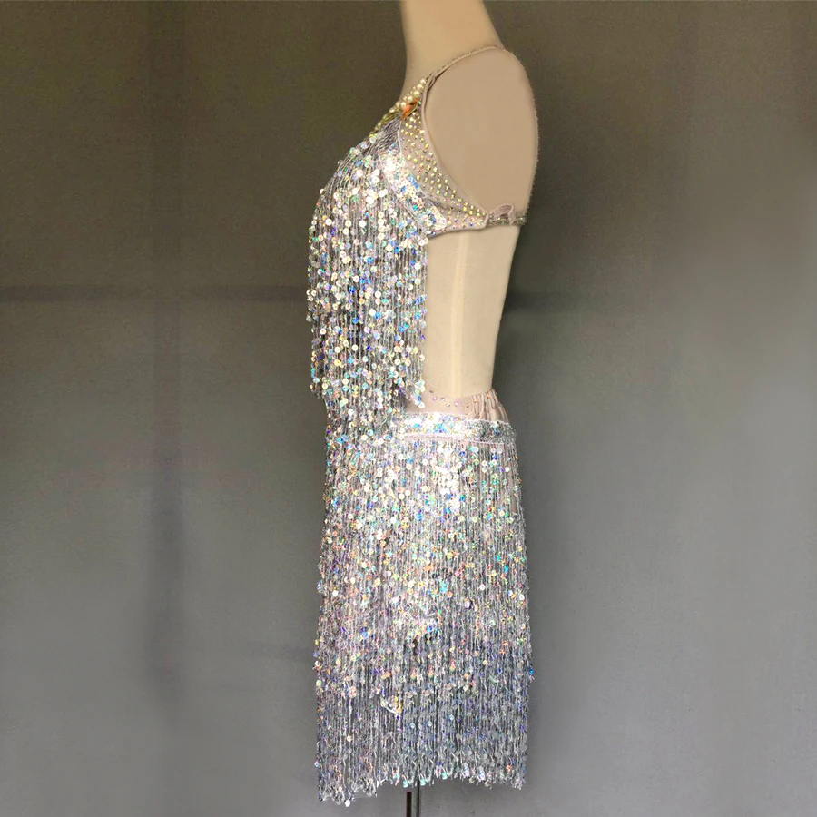 Custom Latin dance costume Latin dance competition performance female latin practice skirt dance dress