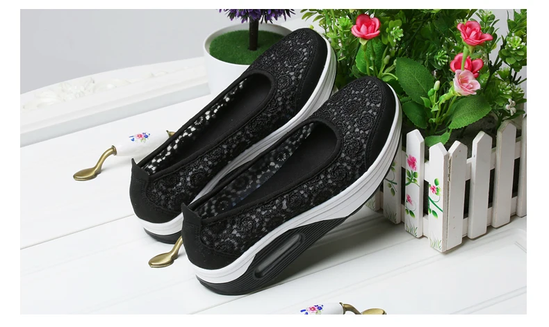 Women Platform Sneakers Spring Ladies Wedges Casual Lace Shoes Women Trainers Comfortable Femme Height Increasing Women Shoes