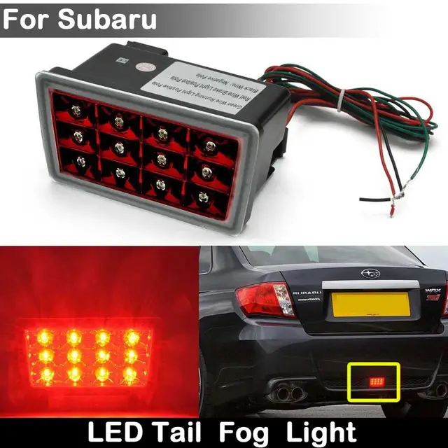 $US $64.39 For Subaru WRX/STI Impreza XV Crosstrek Red Lens LED Rear Fog Brake Light Tail Lamp