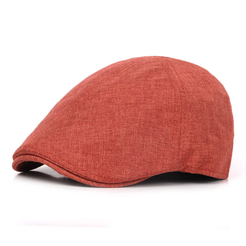 Newsboy Cap Spring Polyester Solid Color Newsboy Caps Flat Peaked Cap Men and Women Painter Beret Hats