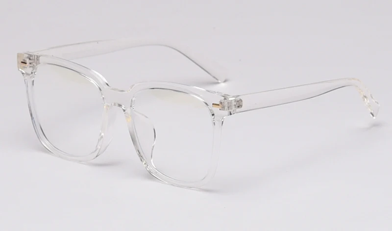 Peekaboo с заклепками tr90, прозрачные негабаритные очки, синий светильник, модная прозрачная квадратная оправа для очков, оптическая леопардовая оправа - Цвет оправы: transparent frame