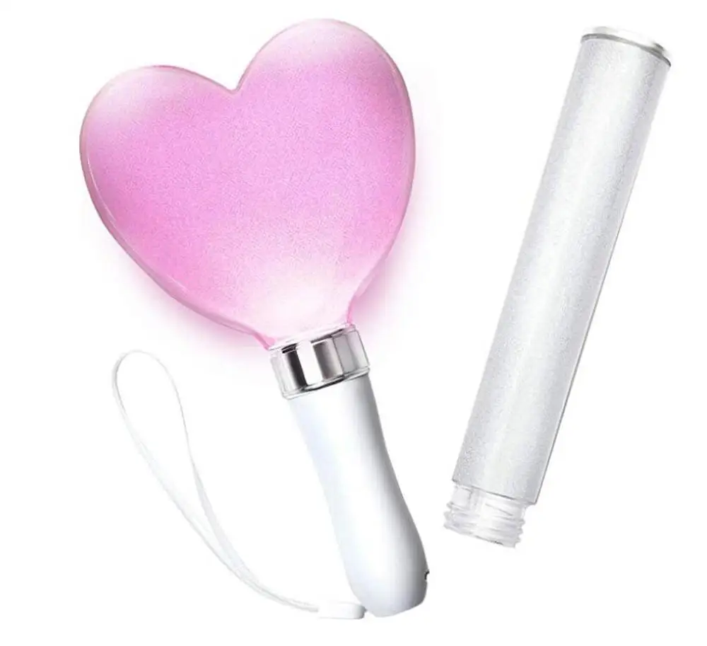 Новинка, забавная игрушка, Penlight, 15 цветов, в форме сердца, живой, концертный, светодиодный, с запасной трубкой, 3А, тип батареи, игрушки для детей& xs - Цвет: pink