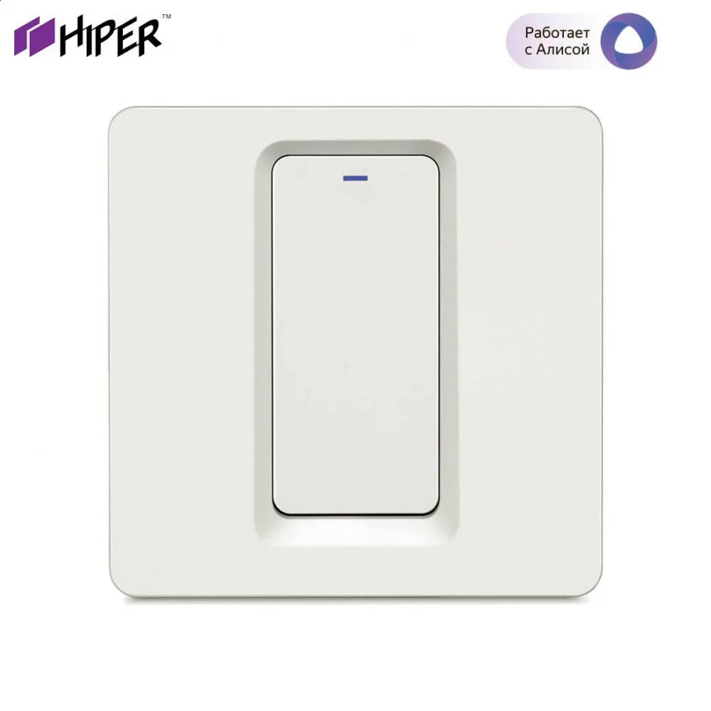 Умный встраиваемый Wi Fi выключатель HIPER IoT Switch B01 1 линия белый|Выключатели| |