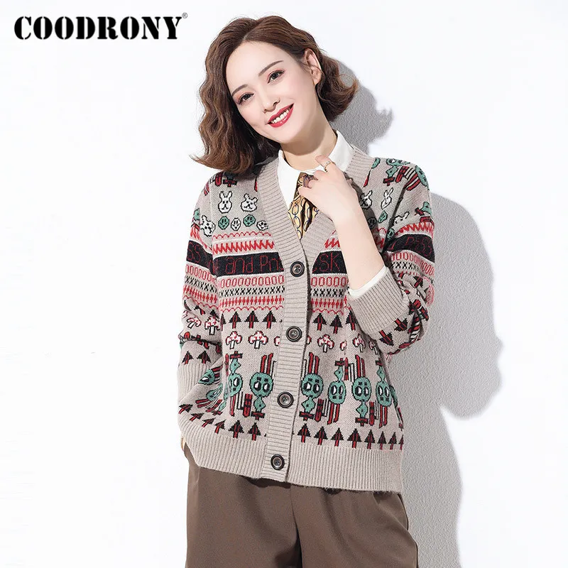 COODRONY Brand New Cute Cartoon Casual Warm Cardigans Female 2020 Autumn Winter Streetwear Soft Slim Sweaters For Women W1084