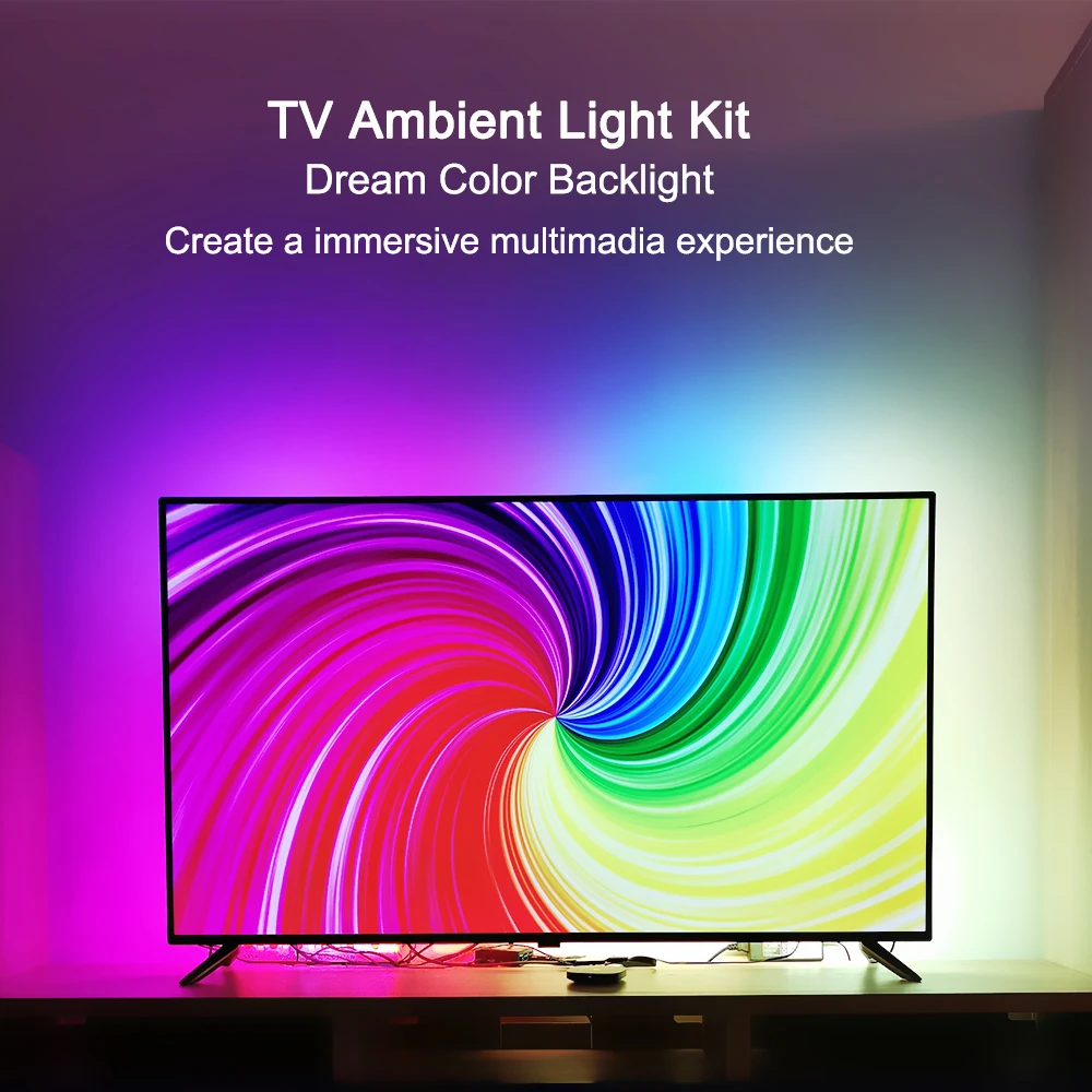 Boîtier de synchronisation TV HDMI pour éclairage d'ambiance, LED IC RGB,  4K UHD WLAN, 55-65 - PEARL