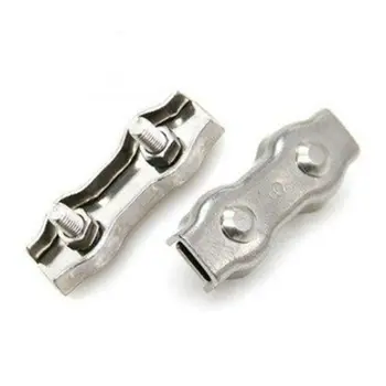 

5pcs 304 Stainless Steel Wire Rope Clip Double Grips Cable Clamp Marine Hardware
