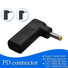3a 65w 19v adaptador de carregamento rápido roteador, tablet, conversor de carregamento pd truques, tipo-c jack para 5.5*2.5/4.0*1.7/3.5*1.35 dc plug