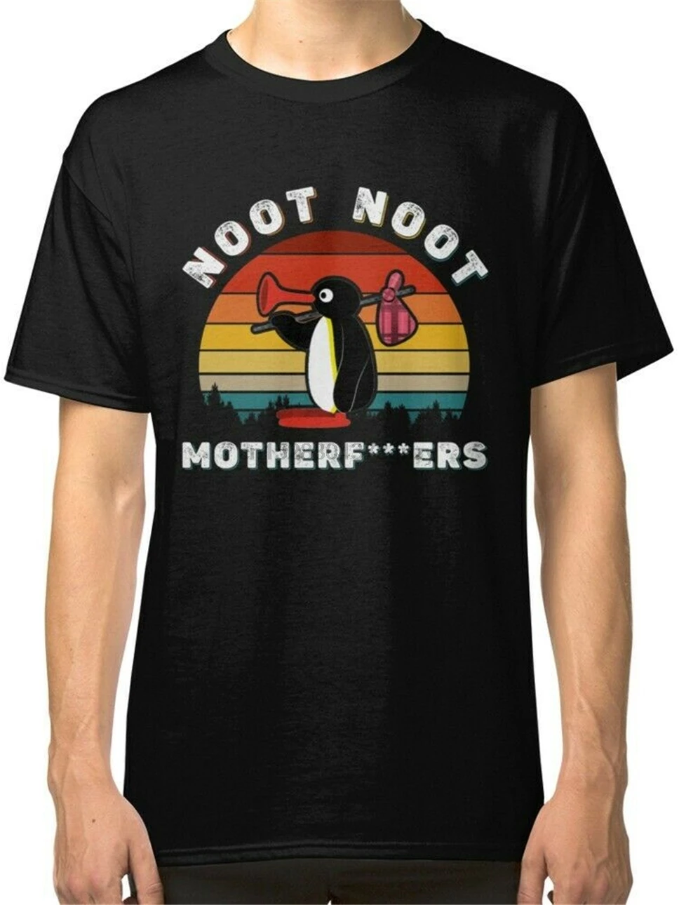 

Noot Noot Pingu Noot Meme MenS Black T-Shirt High Quality Tee Shirt