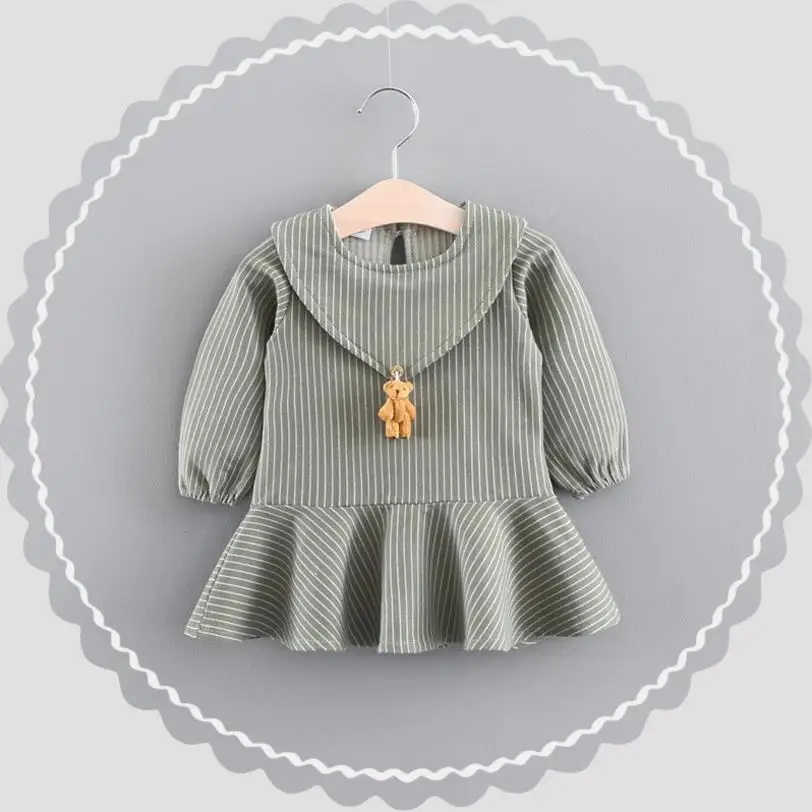 Детское платье с длинным рукавом для девочек осень 2017 детское костюм детей 1 год