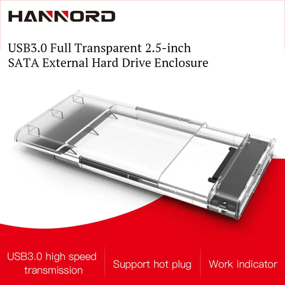 Hannord 2,5 дюймов HDD чехол USB 3,0 адаптер HDD USB чехол портативный внешний жесткий диск Корпус SATA 3 для SSD Поддержка 2 ТБ UASP