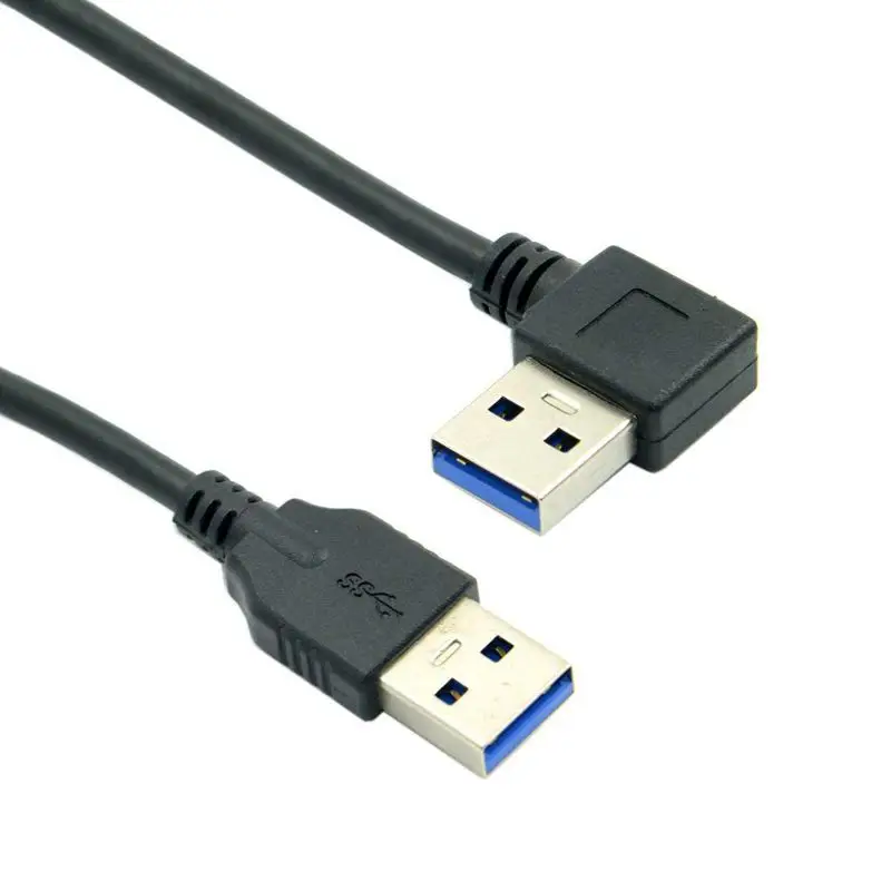 Горячий 3C-0.4m прямоугольный 90 градусов USB 3,0 A типа «Папа-прямой» тип «папа» кабель для передачи данных