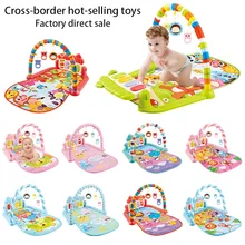 Alfombra de juegos con estante de música para bebé, Alfombra de rompecabezas con Teclado de Piano para niño, tapete infantil para gimnasio, Alfombra de actividades para gatear, juguetes para 0 12 meses