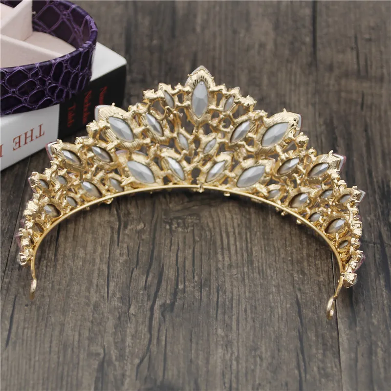 Принцесса невесты Корона великолепный кристалл диадемы и короны украшения для волос пышная головная повязка Корона для невесты аксессуары для головы