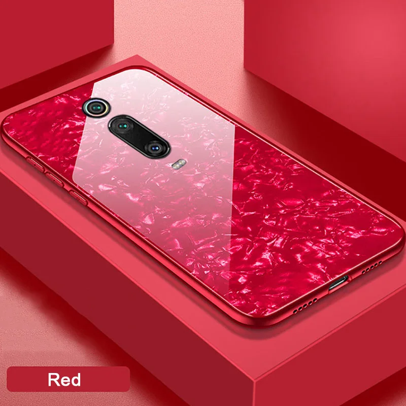 red 3D мраморный чехол из закаленного стекла для Xiaomi mi 9 T Pro, чехол для телефона s на Xio mi 9t mi 9tpro 9 T 9 TPro, мягкая задняя крышка из ТПУ - Цвет: red