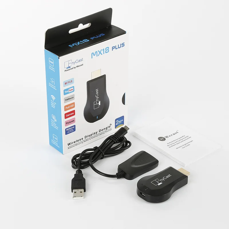 

MX18 Plus HD Wireless WiFi HDMI Display Receiver TV Projection Video Transmission Fits for Google Youtub Same Screen Converter