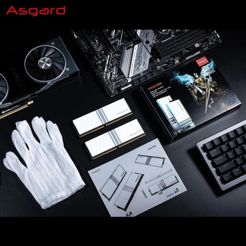 Asgard – RAM DDR4 série V5 RGB pour PC de bureau, 16 go x 2, 3200/3600MHz, blanc polaire, avec Overclocking