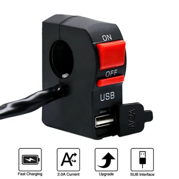 

Power Motorcycle switch Socket Plug Accessory Parts Universal W/ USB 22MM