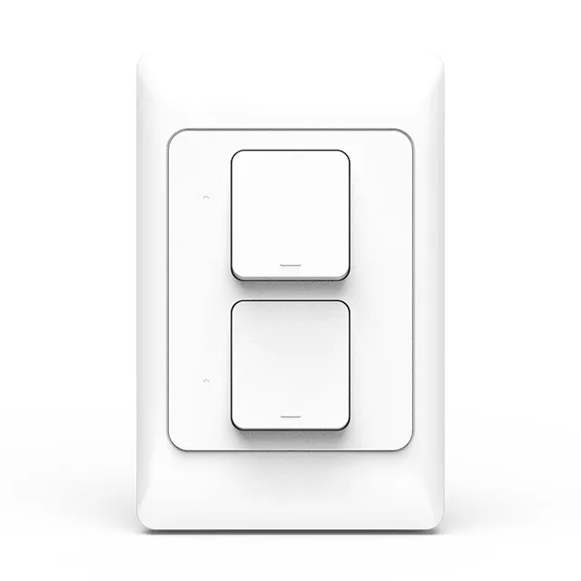 Zemismart Tuya Zigbee Physical Wall Switch US AU Type Push Light Switches SmartThings Control Alexa Google Home Neutral Optional White 2 Gangs