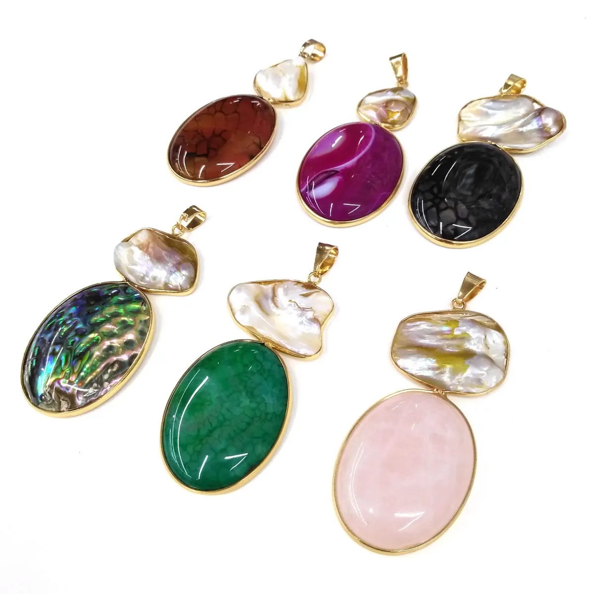 Natural Stone Trendy Agates Pendants Oval Shape Pendant for Jewelry Making Diy necklace accessories Size 31x76mm | Украшения и