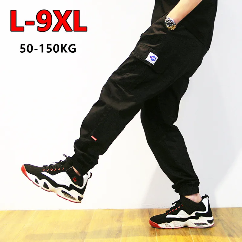 Preise Herbst Cargo Hosen Männer Armee Grün Schwarz Herren Harem Jogger Mit Vielen Taschen Übergroßen 6XL 7XL 8XL Jugendliche Sport Mann hosen