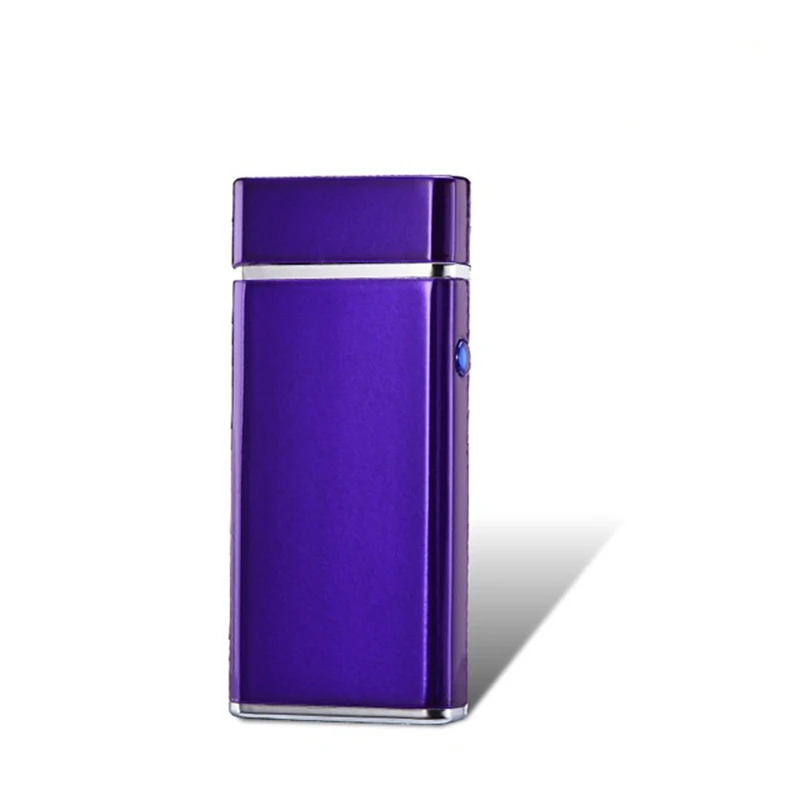 Purple Металлическая ветрозащитная электронная Usb зарядка Зажигалка для сигарет двойная дуга плазменный Пульс индивидуальные зажигалки гаджеты для мужчин или женщин - Цвет: Purple