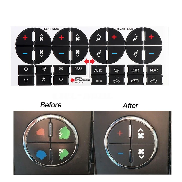 Car AC Dash Button Repair Kit Sticker Dash Board Decal for Buick Enclave  Chevy Avalanche Silverado Tahoe GMC Acadia Sierra Yukon - AliExpress