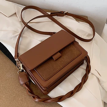 

Classic Small Flap Bag Suede PU Leather Crossbody Bags for Women 2020 Trend Shoulder Handbags Designer Branded Hand Bag Sale