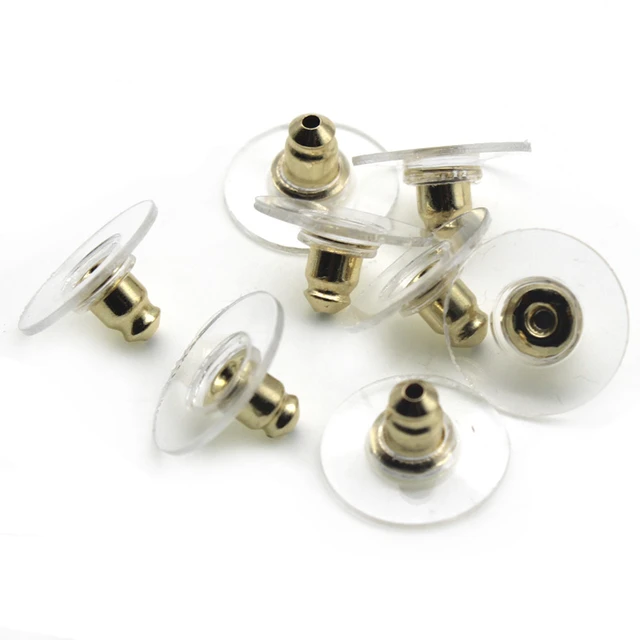 50pcs Stainless Steel Earring Holders Stoppers Ear Plugs Earring