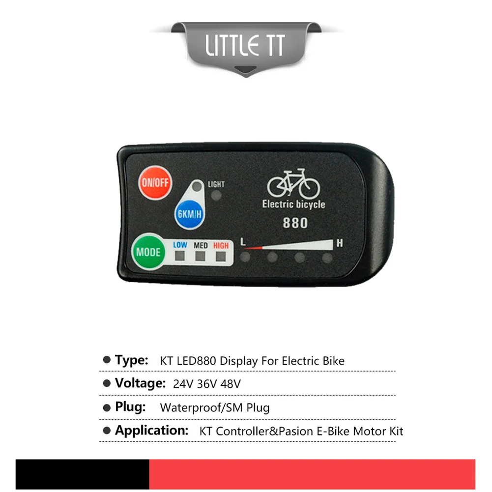 EBike LCD Display 36V 48V LED880 Electric Bike Display for KT Controller Bike Control Panel Bicycle Accessories