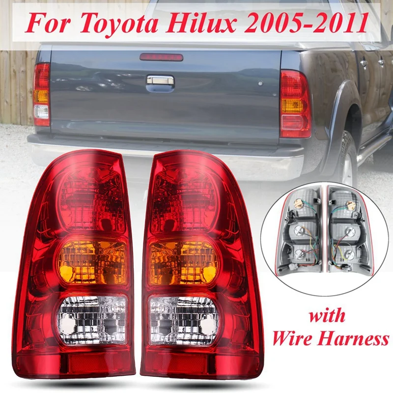 Боковые зеркала красный задний фонарь для Toyota Hilux 2005-2011 задний светильник фонарь стоп-сигнала с жгутом проводов