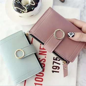

2020 Women Small Leather Purse Fashion BrandWallets Women Ladies Card Bag Female Purse Money Clip Slim Wallet PU