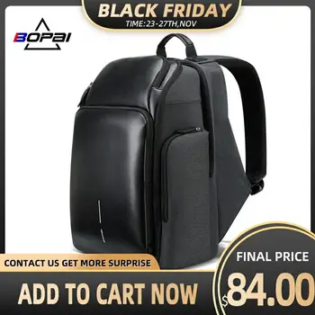 

BOPAI 2020 New Men Backpack USB Charging Bag 15.6 Inch Laptop Backpack Anti theft High Capacity Waterproof Men Travel Backpack