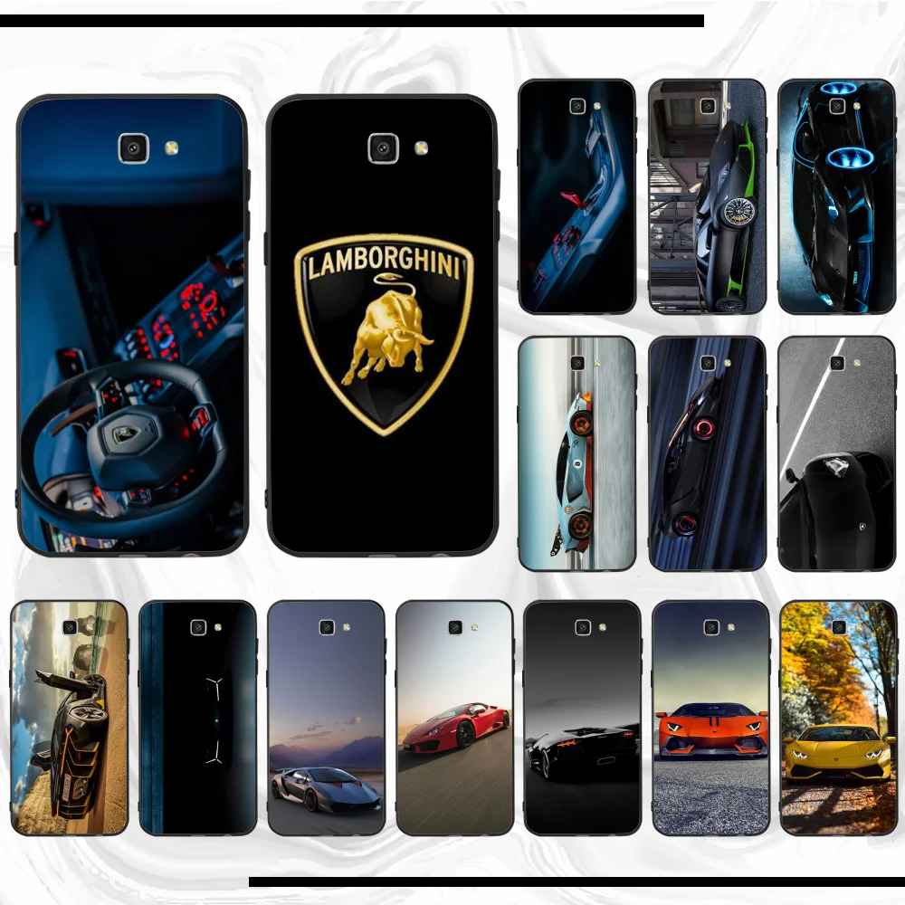 For Samsung J7 Luxury Super Run Lamborghini Black Phone Case J6 2018 600 PRIME PLUS 737 7 2017 PRO 8 NEO | Мобильные телефоны и