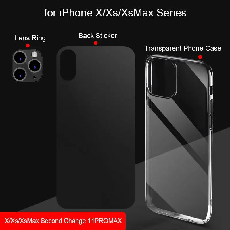 Супер Второе изменение для iPhone 11 объектив камеры+ чехол для телефона для iPhone X XS MAX Второе изменение iPhone 11 Pro кольцо Крышка
