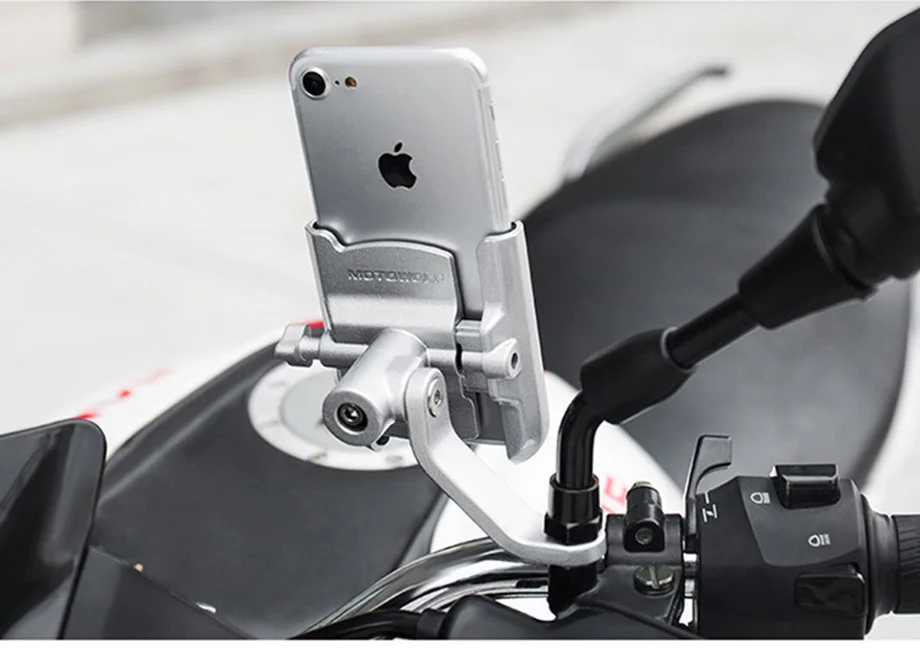Алюминиевый сплав держатель для телефона мотоцикла USB зарядное устройство Поддержка зеркало заднего вида мобильный мото держатель для GPS для велосипеда держатель руля